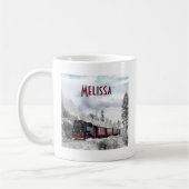 Mug Scène de Noël d'hiver du train vintage (Gauche)