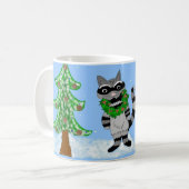 Mug Scène de Noël Raccoon (Devant gauche)