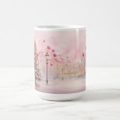 Mug Scène de Noël rose en extérieur (Centre)