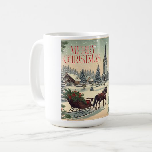 Mug Scène de Noël vintage/classique (Devant gauche)