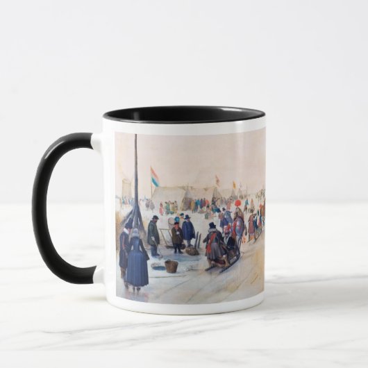 Mug Scène De Patinage Sur Glace. Cadeau de Noël en bea (Gauche)