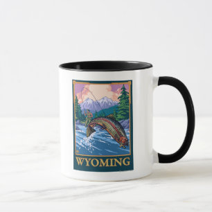 Mug Scène de pêche de mouche - Wyoming