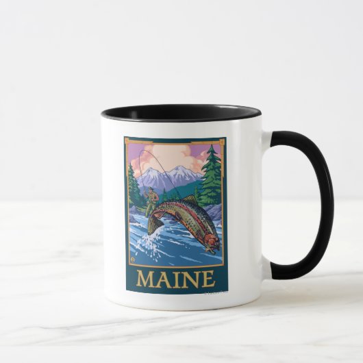 Mug Scène de pêcheurs du MaineAngler (Droite)