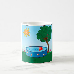 Mug Scène de piscine dans la cour des enfants avec un