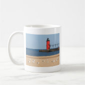 Mug Scène de plage avec les mouettes et le phare (Gauche)