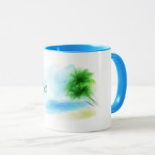 Mug Scène de plage d'aquarelle personnalisable (Devant droit)