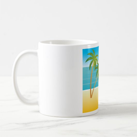 Mug Scène De Plage De Palm Tree (Gauche)