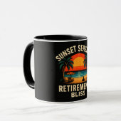Mug Scène de plage de retraite sérénité coucher de sol (Devant gauche)