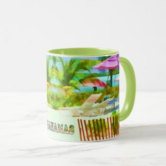 Mug Scène de plage des îles Bahama tropicales (Devant droit)