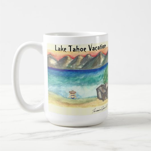 Mug Scène de plage du lac Tahoe - par Taramin Lourie (Gauche)