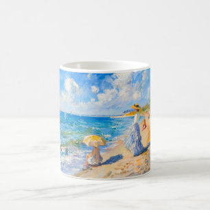 Mug Scène de plage impressionniste – Les gens au bord 