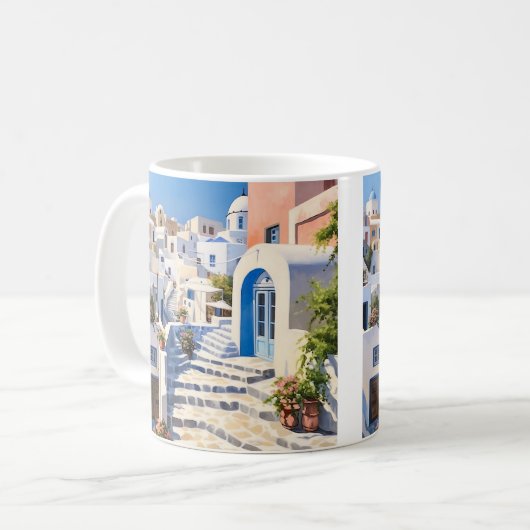 Mug Scène de Santorin Grèce (Devant gauche)
