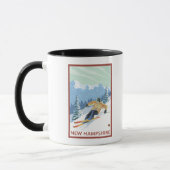 Mug Scène de ski de descente du New Hampshire (Gauche)