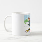 Mug Scène de ski familiale en hiver (Gauche)