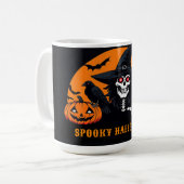 Mug Scène de squelette d'Halloween et de citrouille 🎃 (Devant gauche)
