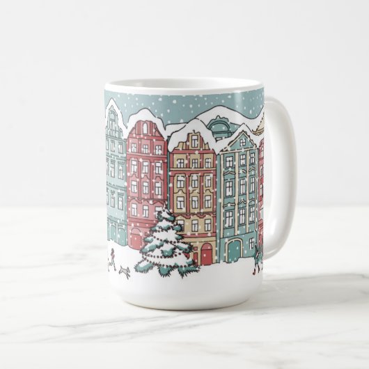 Mug Scène de ville d'hiver (Devant droit)