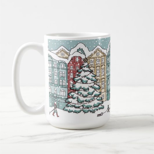 Mug Scène de ville d'hiver (Gauche)