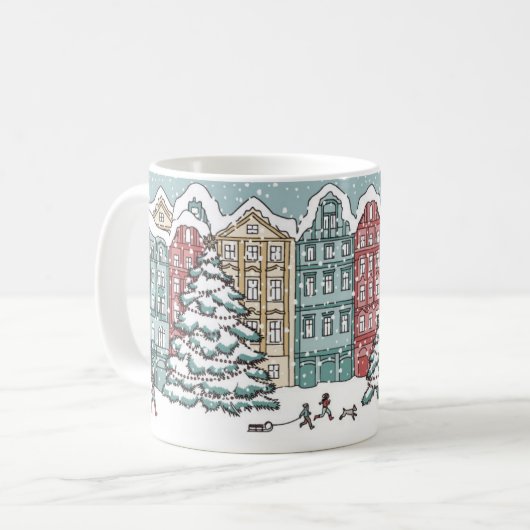 Mug Scène de ville d'hiver (Devant gauche)