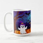 Mug Scène d'Halloween au clair de lune et citrouilles (Gauche)