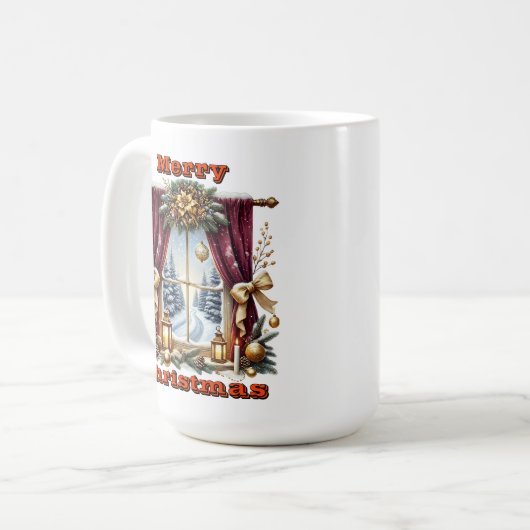 Mug Scène d'hiver dorée (Devant gauche)