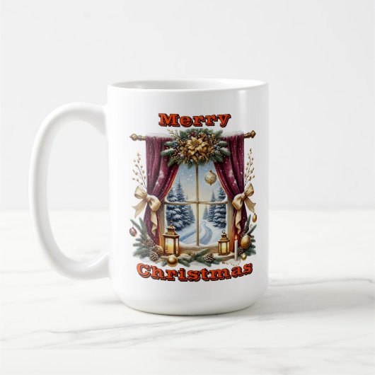 Mug Scène d'hiver dorée (Gauche)