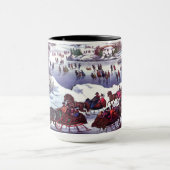Mug Scène D'Hiver vintage. Cadeau de Noël (Centre)