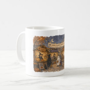 Mug Scène d'illustration de marché de sorcière d'Hallo