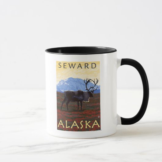 Mug Scène du caribou - Sewing, Alaska (Droite)