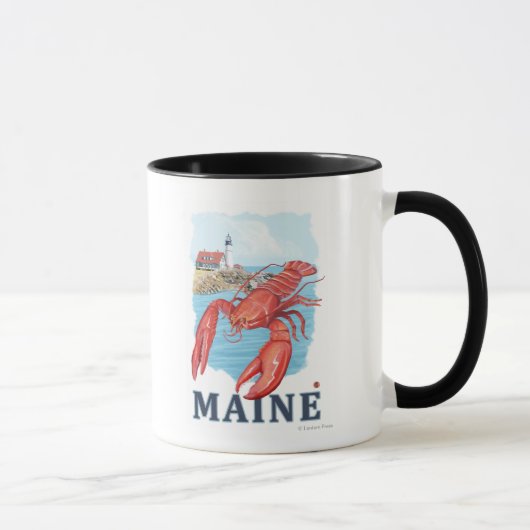 Mug Scène du homard et du phare de Portland (Droite)