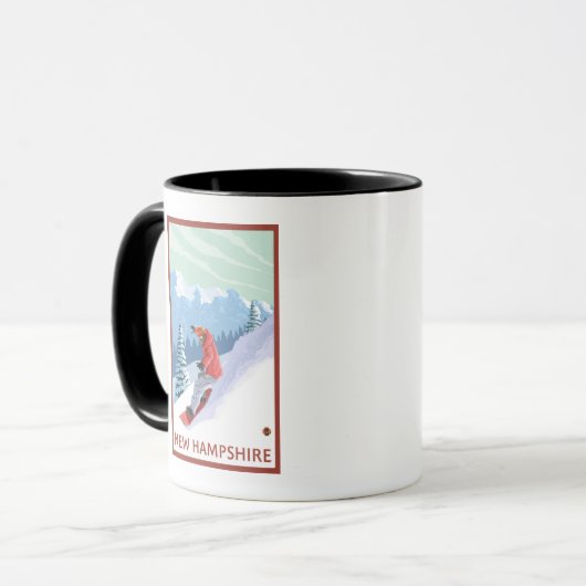 Mug Scène du New HampshireSnowboarder (Devant gauche)