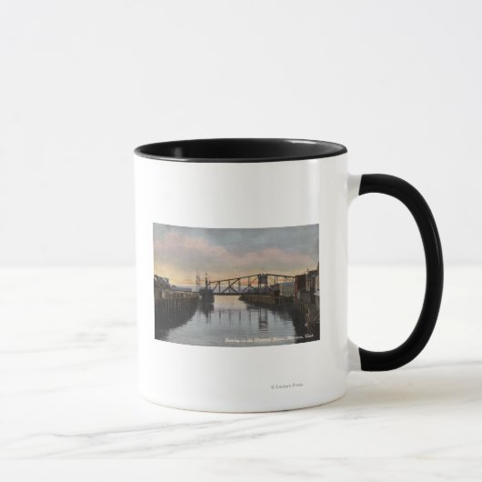 Mug Scène du soir sur la rivière Wishkah (Droite)