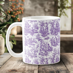 Mug Scène élégante de toile de Jouy vintage pourpre fr