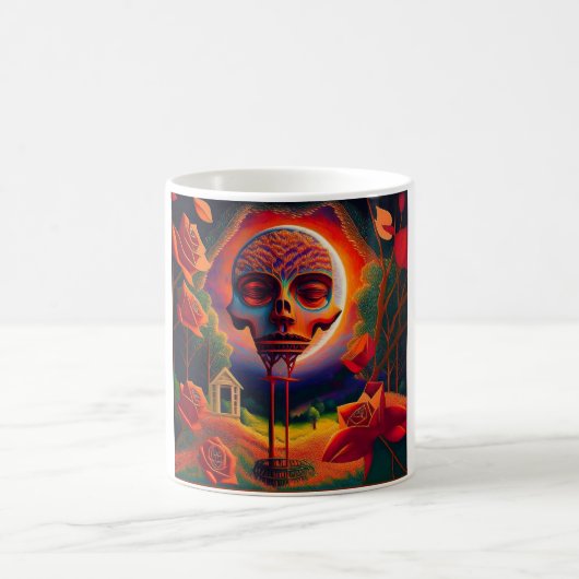 Mug Scène Fantastique Avec Des Roses Et Une Créature M (Centre)