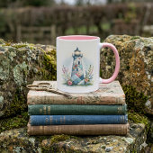 Mug Scène florale côtière du phare patchwork