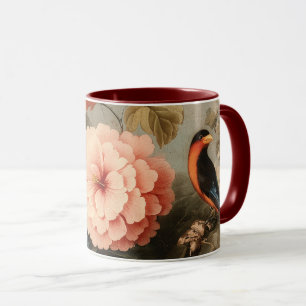 Mug Scène florale et aviaire vintage vibrante