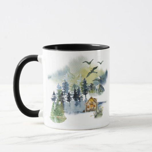 Mug Scène forestière à l'aquarelle  (Gauche)