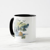Mug Scène forestière à l'aquarelle  (Devant gauche)