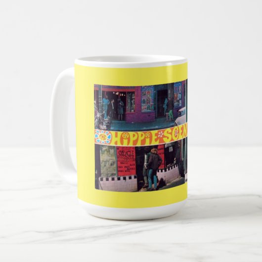 Mug Scène Hippie, Rétro, Vintage (Devant gauche)