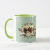 Mug Scène hiver vintage et voeux de Noël (Gauche)