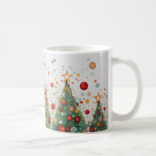 Mug Scène hivernale des pins neigeux (Droite)