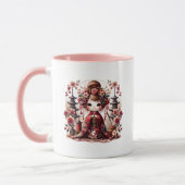 Mug Scène japonaise de Geisha mignonne (Gauche)