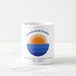 Mug Scène minimaliste de coucher de soleil sur l'océan