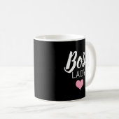 Mug Scène moderne Lady Black Pink Heart Script (Devant droit)