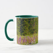 Mug Scène naturelle, vert, violet, prairie, fleur sauv (Gauche)