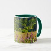 Mug Scène naturelle, vert, violet, prairie, fleur sauv (Devant droit)
