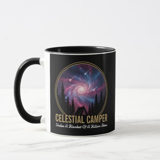 Mug Scène nocturne de la galaxie du campeur céleste (Gauche)