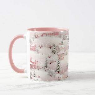 Mug Scène rose de Noël
