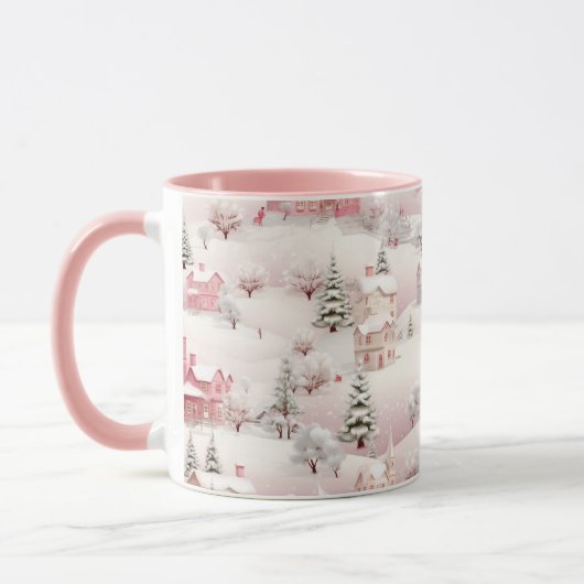 Mug Scène rose de Noël (Gauche)