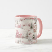Mug Scène rose de Noël (Devant droit)