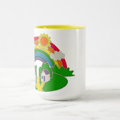 Mug Scène rurale avec arc-en-ciel et maison de campagn (Centre)